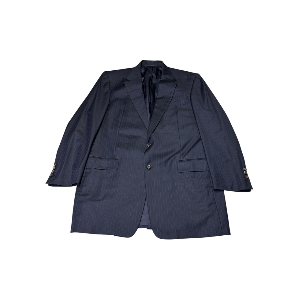 Hickey Freeman x Loro Piana Super 120s Wool Navy Pinstripe Blazer 42L Made USA